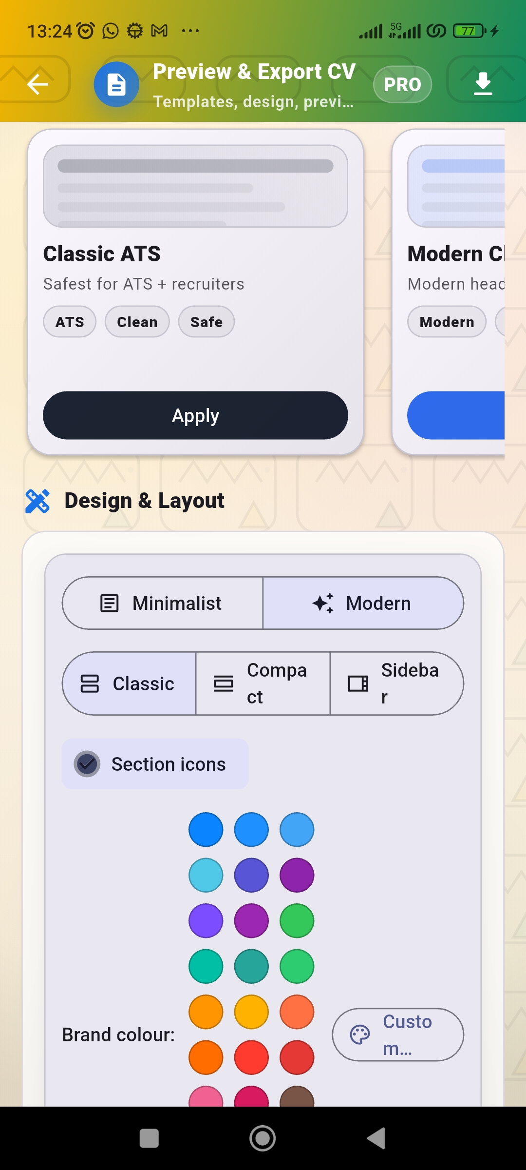 Fambai CV screenshot 2